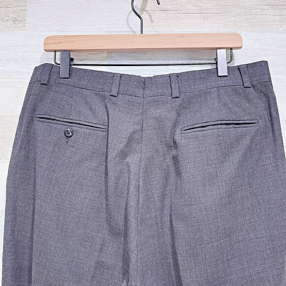 Jhane Barnes Vintage Wool Hopsack Suit Gray 3 Button Mens 42L 36W Pleated Pants - Picture 12 of 13